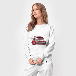 Костюм хлопковый женский Cartoon Car BMW M3 Drift, цвет: белый — фото 2