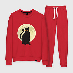 Костюм хлопковый женский Moon Cat, цвет: красный