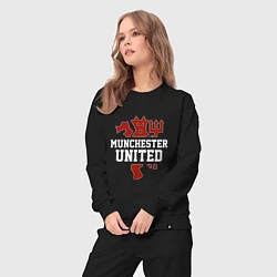 Костюм хлопковый женский Manchester United Red Devils, цвет: черный — фото 2