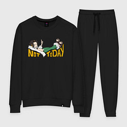 Костюм хлопковый женский Not Today, цвет: черный