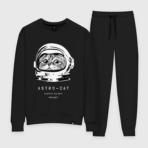 Женский костюм ASTRONAUT CAT КОТ КОСМОНАВТ / Черный – фото 1