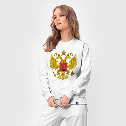 Костюм хлопковый женский ГЕРБ РОССИИ RUSSIA, цвет: белый — фото 2