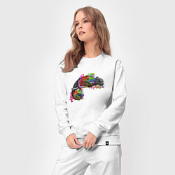 Костюм хлопковый женский Хамелеон большой, цвет: белый — фото 2