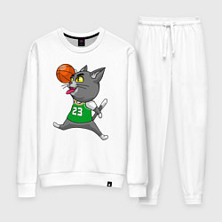 Костюм хлопковый женский Jordan Cat, цвет: белый