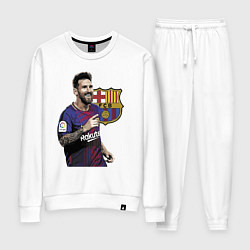 Костюм хлопковый женский Lionel Messi Barcelona Argentina, цвет: белый