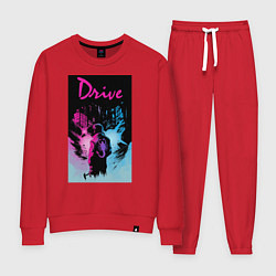 Костюм хлопковый женский DRIVE фильм, цвет: красный