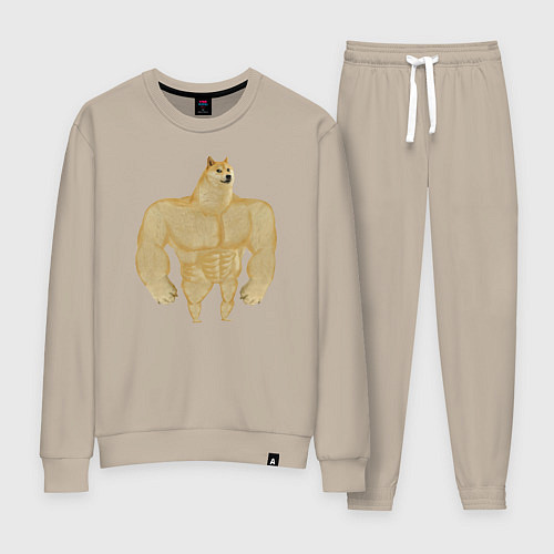 Женский костюм Мем собака качок DOGE / Миндальный – фото 1