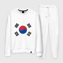 Костюм хлопковый женский Корея Корейский флаг, цвет: белый
