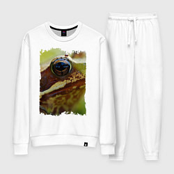 Костюм хлопковый женский Глаз лягушки, цвет: белый