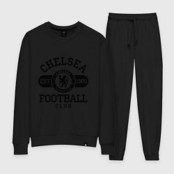 Костюм хлопковый женский Chelsea Football Club, цвет: черный