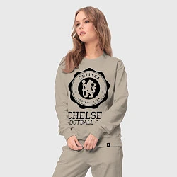 Костюм хлопковый женский Chelsea FC: Emblem, цвет: миндальный — фото 2