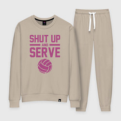 Костюм хлопковый женский Shut Up And Serve, цвет: миндальный