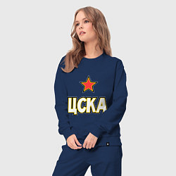 Костюм хлопковый женский ЦСКА, цвет: тёмно-синий — фото 2
