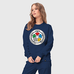 Костюм хлопковый женский Judo Federation, цвет: тёмно-синий — фото 2