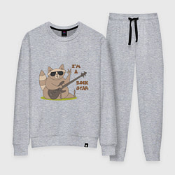 Женский костюм Енот в очках и с бас-гитарой