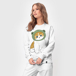 Костюм хлопковый женский Котолягушонок, цвет: белый — фото 2