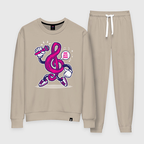 Женский костюм Музыкальный ключ караоке / Миндальный – фото 1