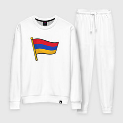 Костюм хлопковый женский Флаг Армении, цвет: белый