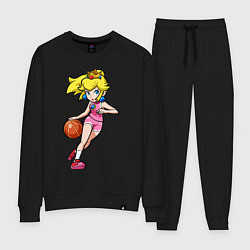 Костюм хлопковый женский Peach Basketball, цвет: черный