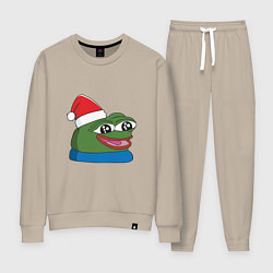 Костюм хлопковый женский Pepe, pepe happy, Пепе хеппи, pepe happy new year, цвет: миндальный