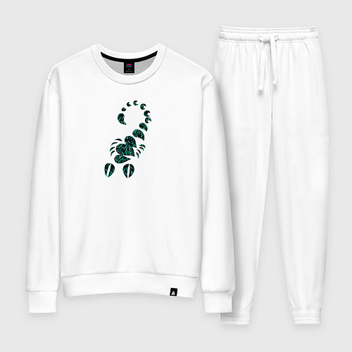 Женский костюм Скорпион в раскраске листья / Белый – фото 1