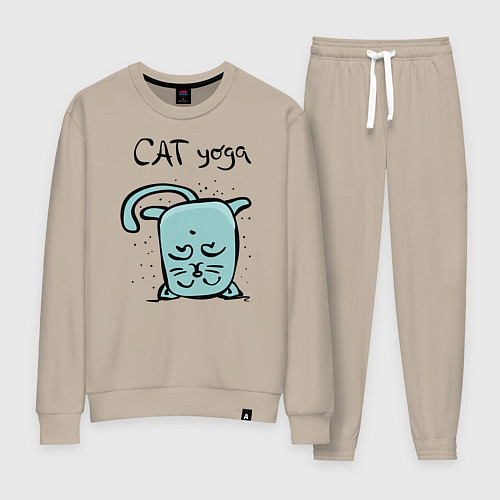 Женский костюм Кот и йога / Миндальный – фото 1