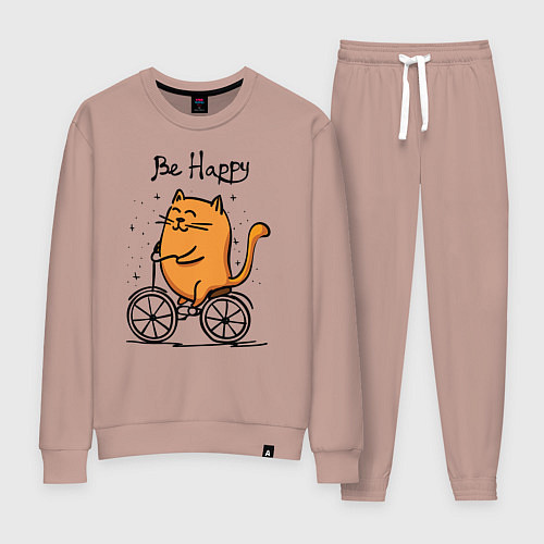 Женский костюм Кот велосипедист / Пыльно-розовый – фото 1