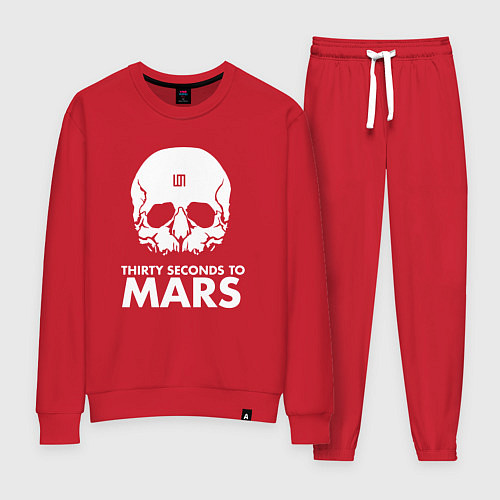 Женский костюм 30 Seconds to Mars белый череп / Красный – фото 1