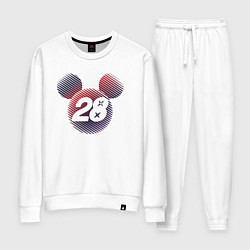 Костюм хлопковый женский Logo Mickey 28, цвет: белый