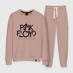 Костюм хлопковый женский PINK FLOYD LOGO ПИНК ФЛОЙД, цвет: пыльно-розовый