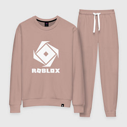 Костюм хлопковый женский ROBLOX WHITE LOGO, цвет: пыльно-розовый