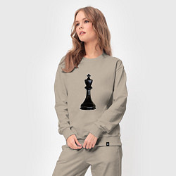 Костюм хлопковый женский Шахматная фигура Чёрный король, цвет: миндальный — фото 2