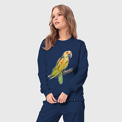 Костюм хлопковый женский Любимый попугай, цвет: тёмно-синий — фото 2