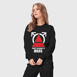 Костюм хлопковый женский 30 Seconds To Mars Logo, цвет: черный — фото 2