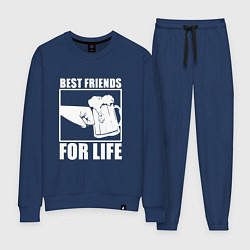 Костюм хлопковый женский Best Friends For Life-Кулак встрою, цвет: тёмно-синий