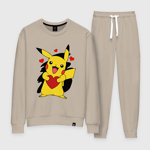 Женский костюм ПИКАЧУ И СЕРДЕЧКО POKENON PIKACHU LOVE / Миндальный – фото 1