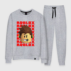 Костюм хлопковый женский ROBLOX RED LOGO LEGO FACE, цвет: меланж