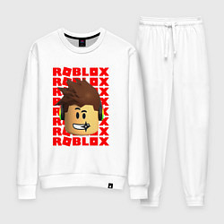 Костюм хлопковый женский ROBLOX RED LOGO LEGO FACE, цвет: белый