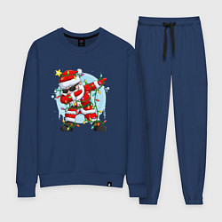 Костюм хлопковый женский DAB SANTA CLAUS В ГЕРЛЯНДЕ, цвет: тёмно-синий