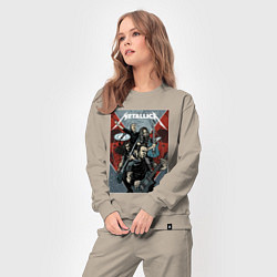 Костюм хлопковый женский Metallica - cool dudes!, цвет: миндальный — фото 2