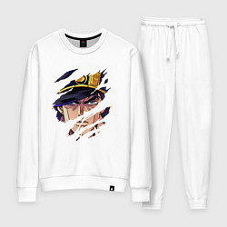 Костюм хлопковый женский JOJOS BIZARRE ADVENTURE, ГЛАВНЫЙ ГЕРОЙ, цвет: белый
