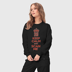 Костюм хлопковый женский Keep calm and scan me - fuck off, цвет: черный — фото 2