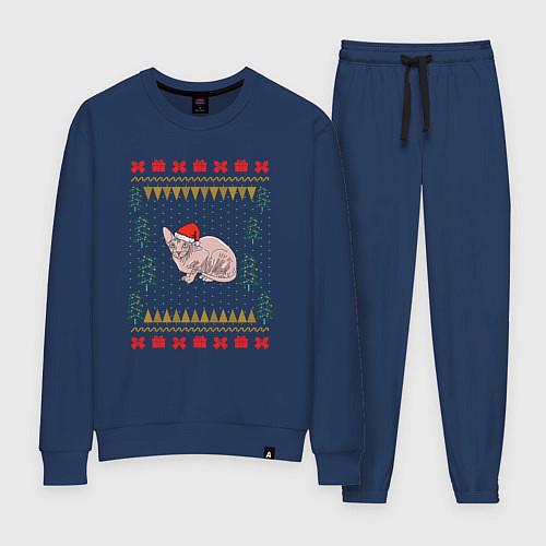 Женский костюм Сфинкс рождественский свитер / Тёмно-синий – фото 1