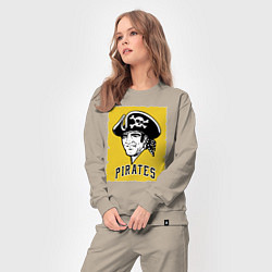 Костюм хлопковый женский Pittsburgh Pirates baseball, цвет: миндальный — фото 2