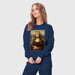 Костюм хлопковый женский Dont Worry Be Happy Мона Лиза, цвет: тёмно-синий — фото 2