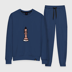 Костюм хлопковый женский Шахматный король граффити, цвет: тёмно-синий
