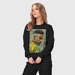 Костюм хлопковый женский Neymar Junior - Brazil national team, цвет: черный — фото 2