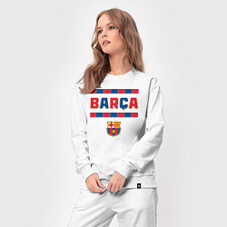 Костюм хлопковый женский Barcelona FC ФК Барселона, цвет: белый — фото 2