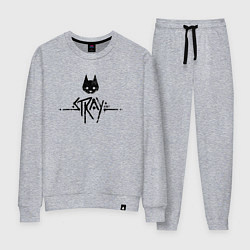 Костюм хлопковый женский Stray: Black Logo, цвет: меланж