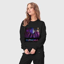 Костюм хлопковый женский Сериал Euphoria - Зендея, цвет: черный — фото 2